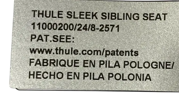 Thule Sleek Sibling Seat, Aluminum, Grey Melange, 2024