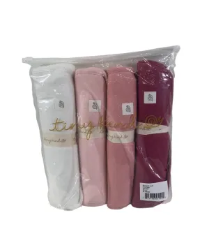 Tiny Kind Burp Cloth 4 Pack, Solid Pinks