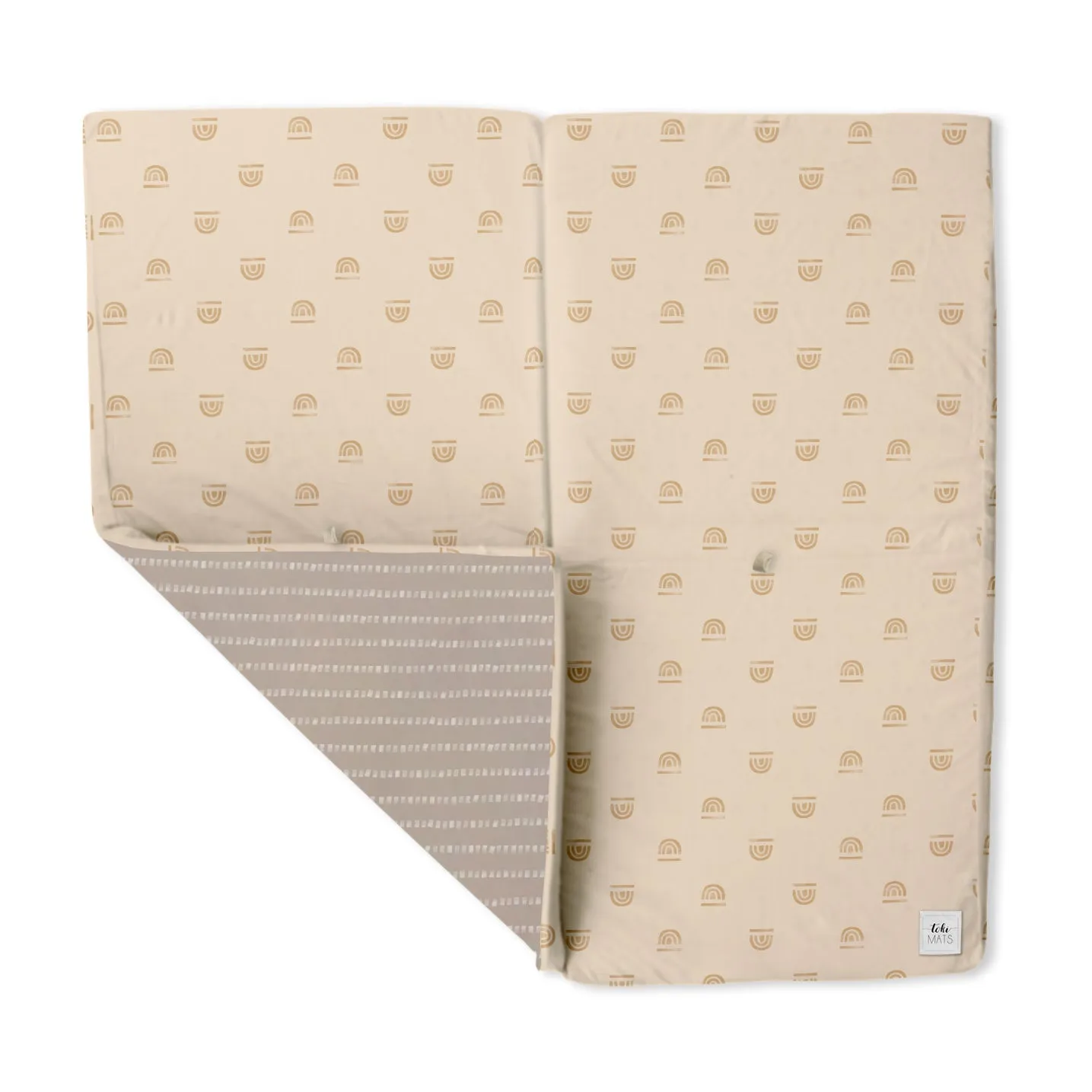 Toki Kids Standard Padded Play Mat 40" x 40", Rainbow peach