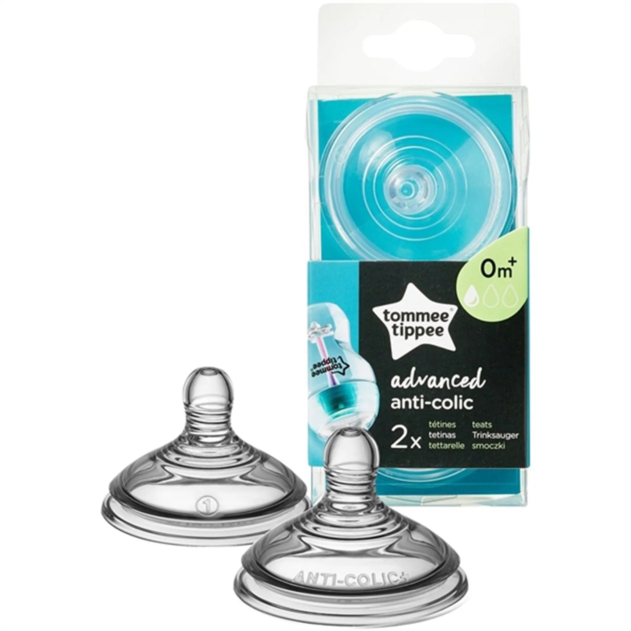 Tommee Tippee Bottle Pacifier - Anti-Colic 0  months (slow) 2 pcs.