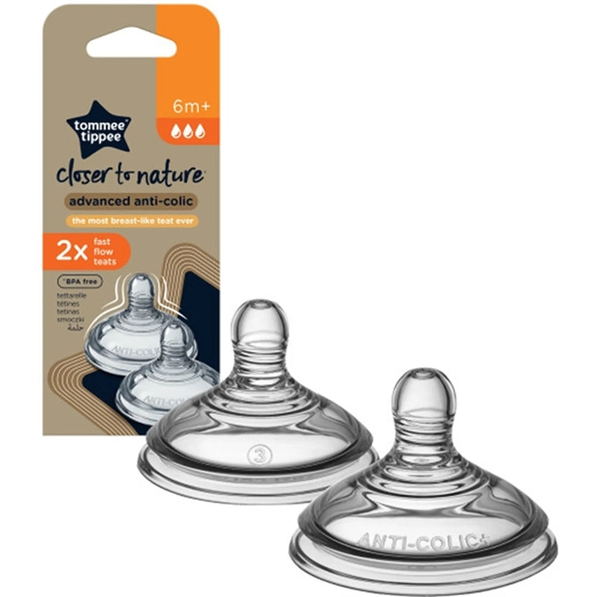 Tommee Tippee Bottle Pacifier - Anti-Colic 6  months (fast) 2 pcs.