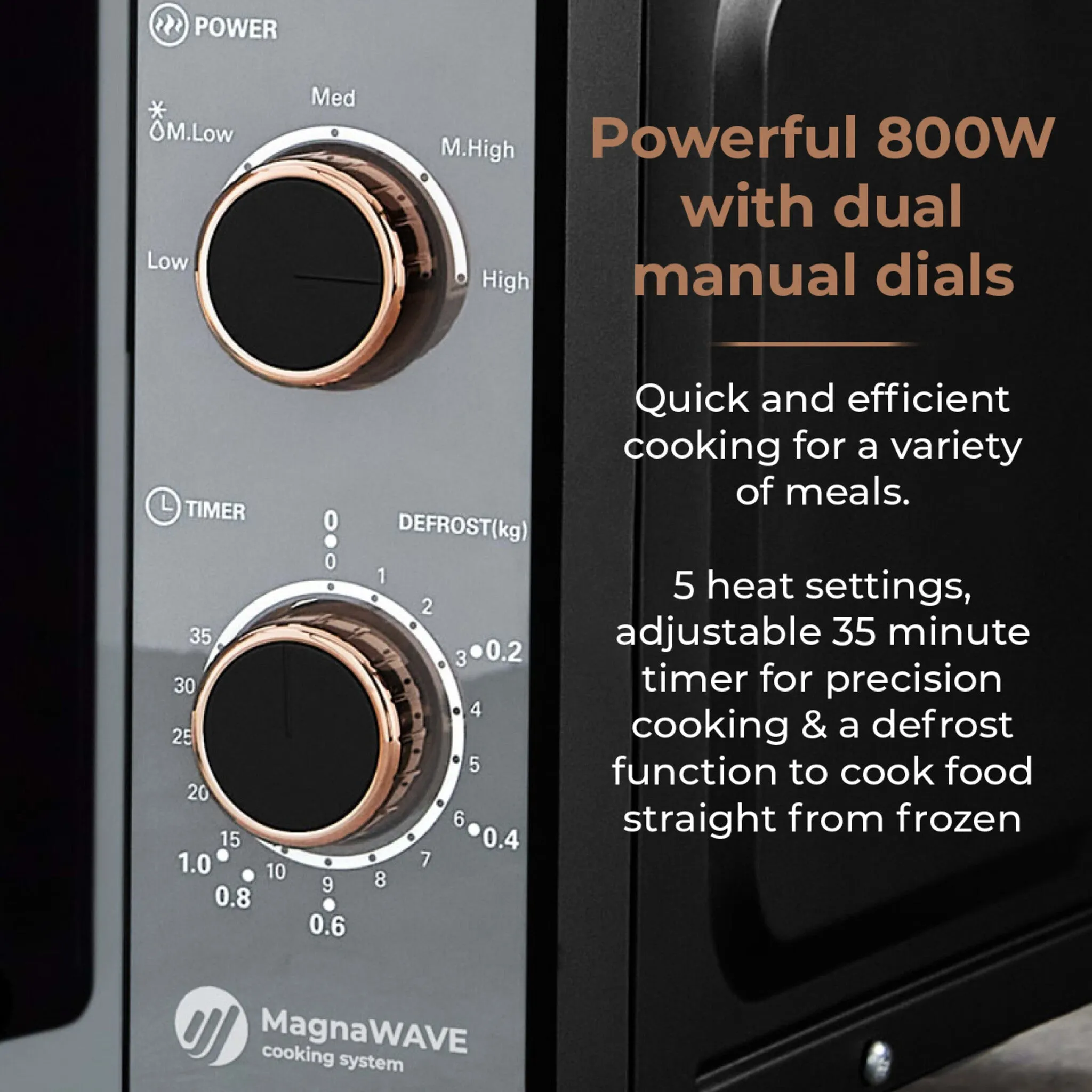 Tower Cavaletto 20L Manual Microwave - Black
