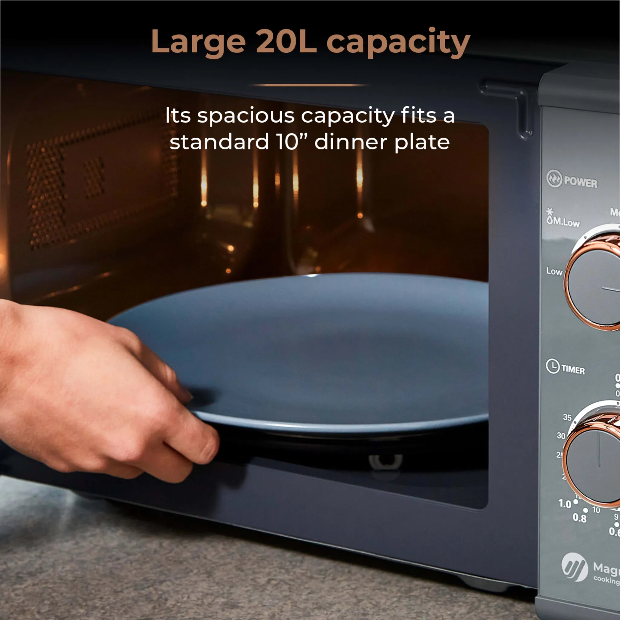 Tower Cavaletto 20L Manual Microwave - Grey