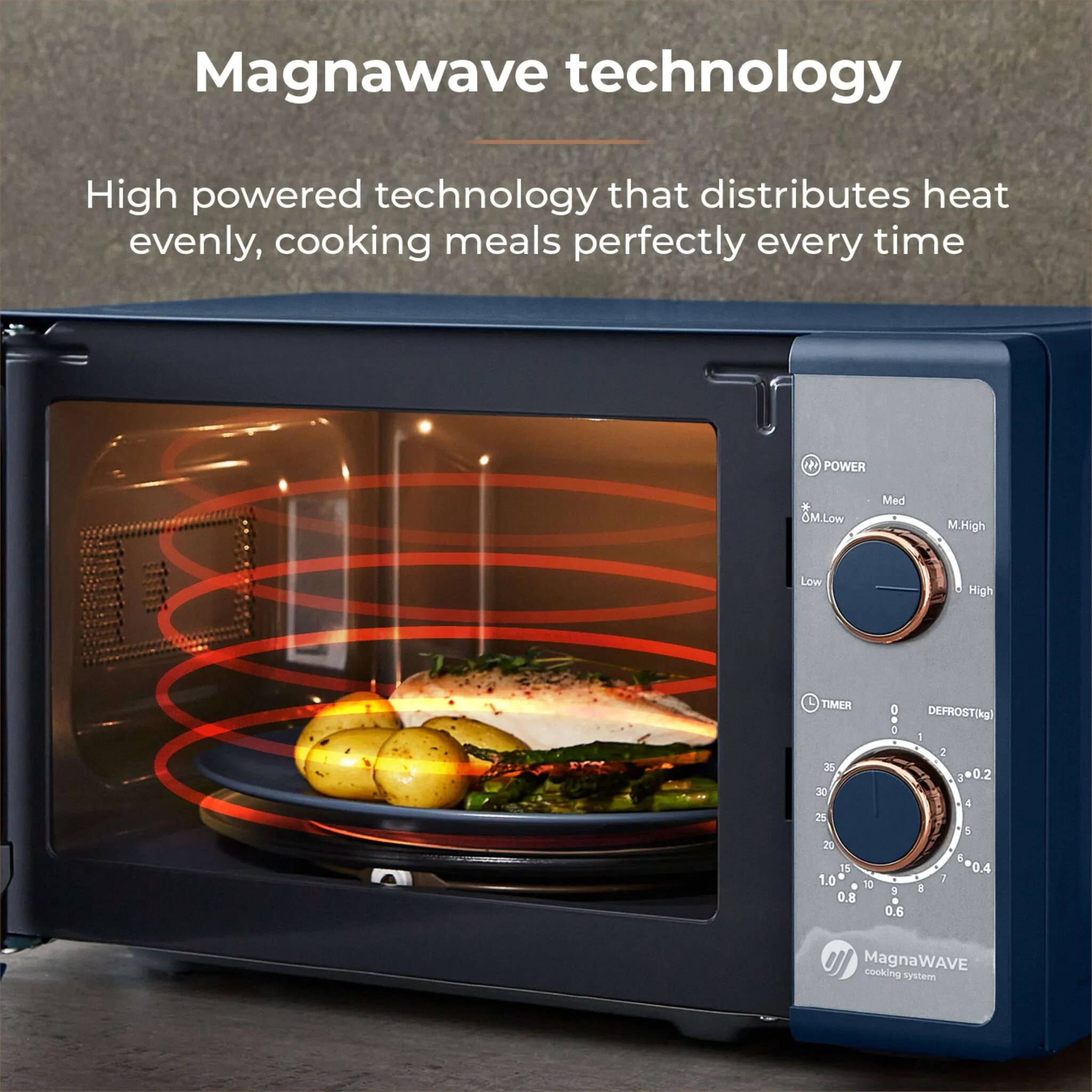Tower Cavaletto 20L Manual Microwave - Midnight blue