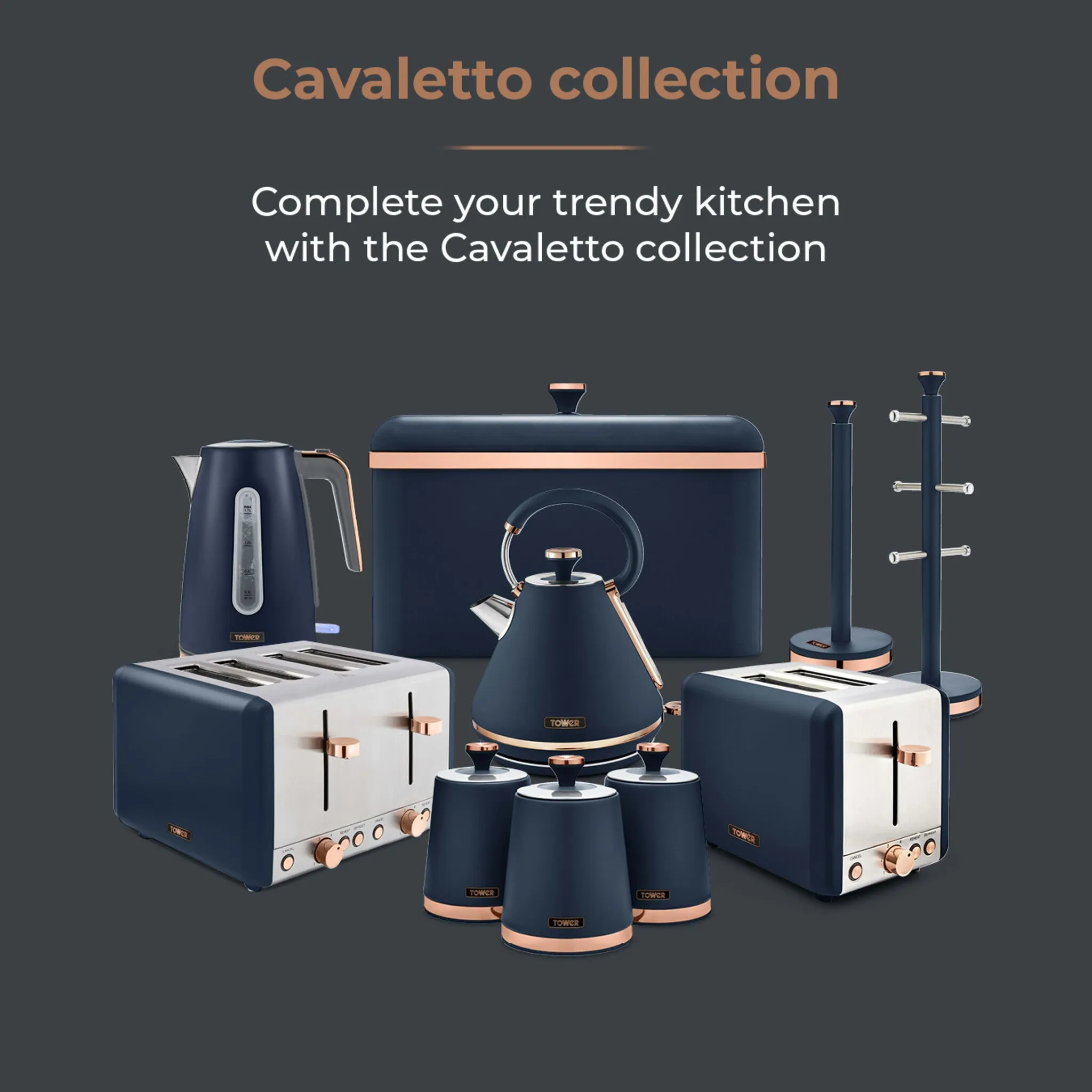 Tower Cavaletto 20L Manual Microwave - Midnight blue