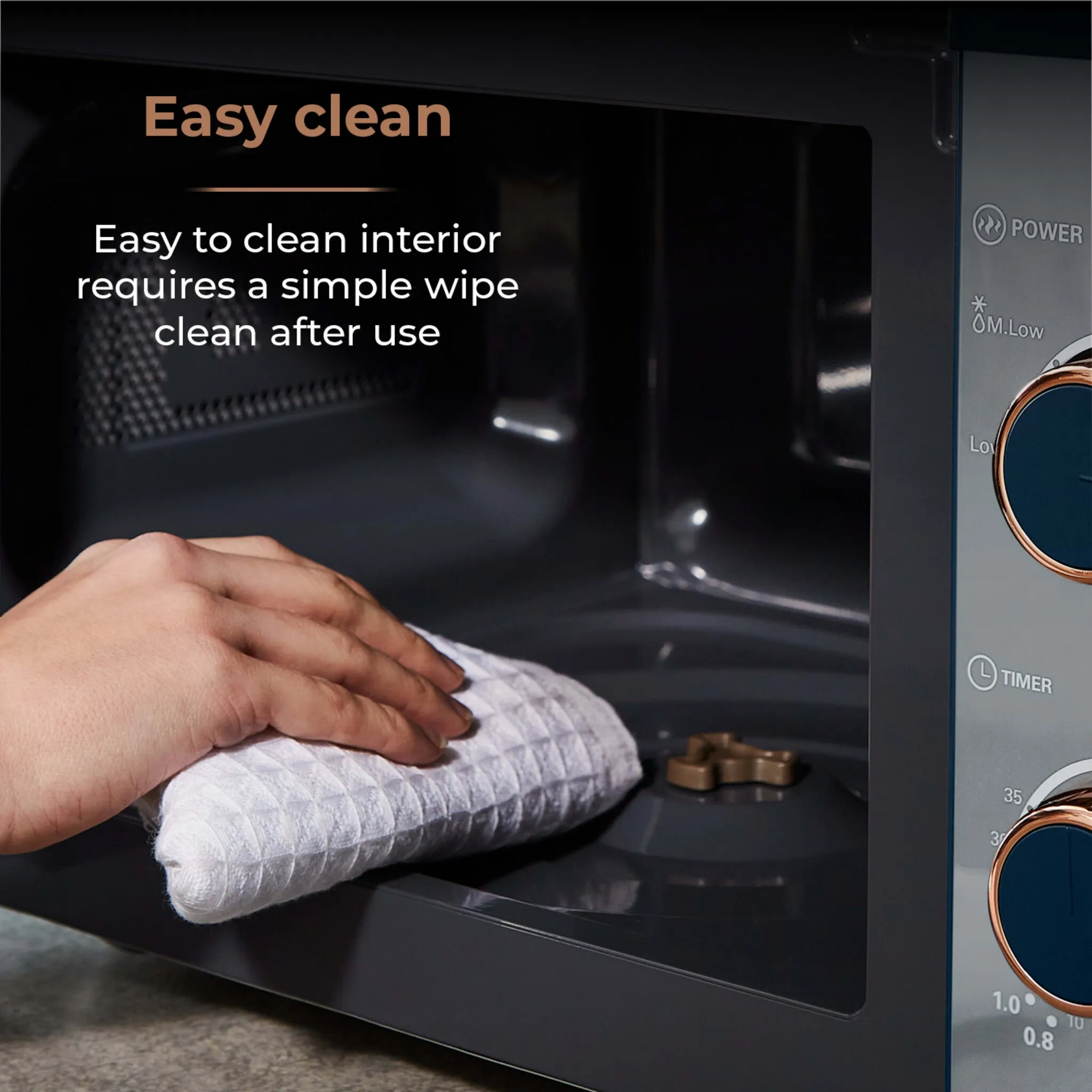 Tower Cavaletto 20L Manual Microwave - Midnight blue