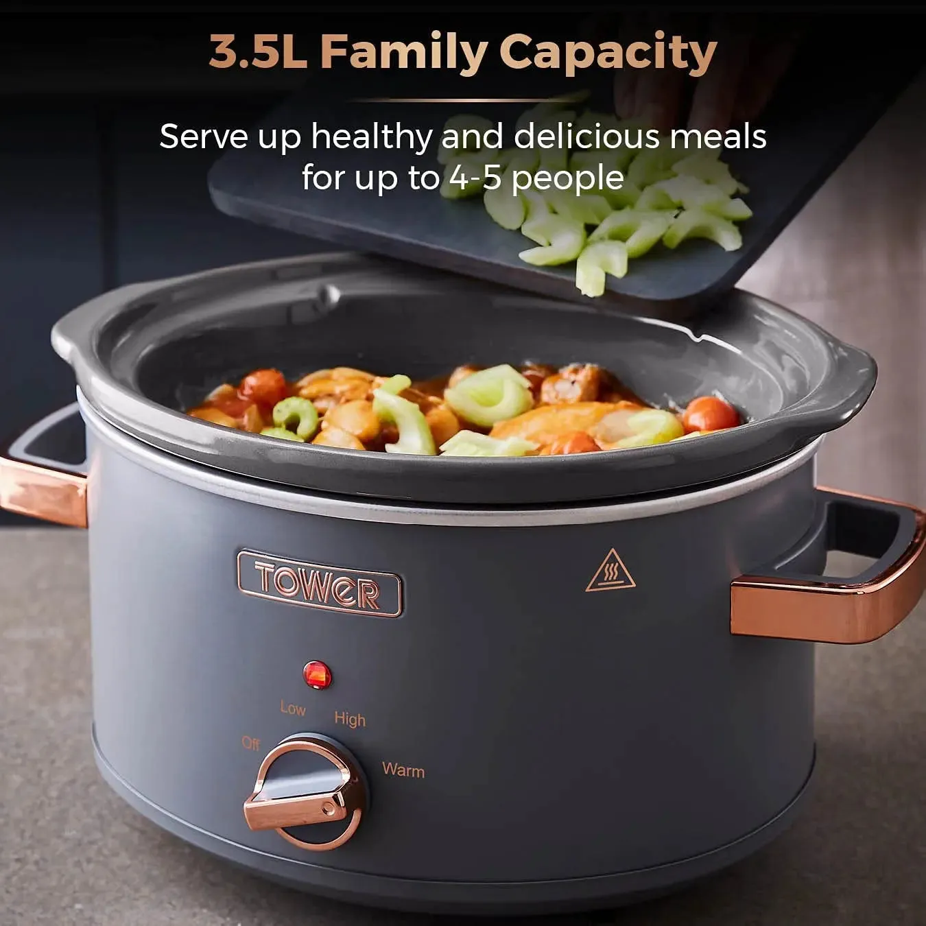 Tower Cavaletto 3.5L Slow Cooker Grey