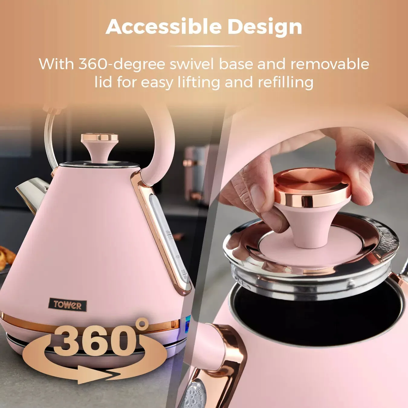 Tower Cavaletto 3KW 1.7 Litre Pyramid Kettle