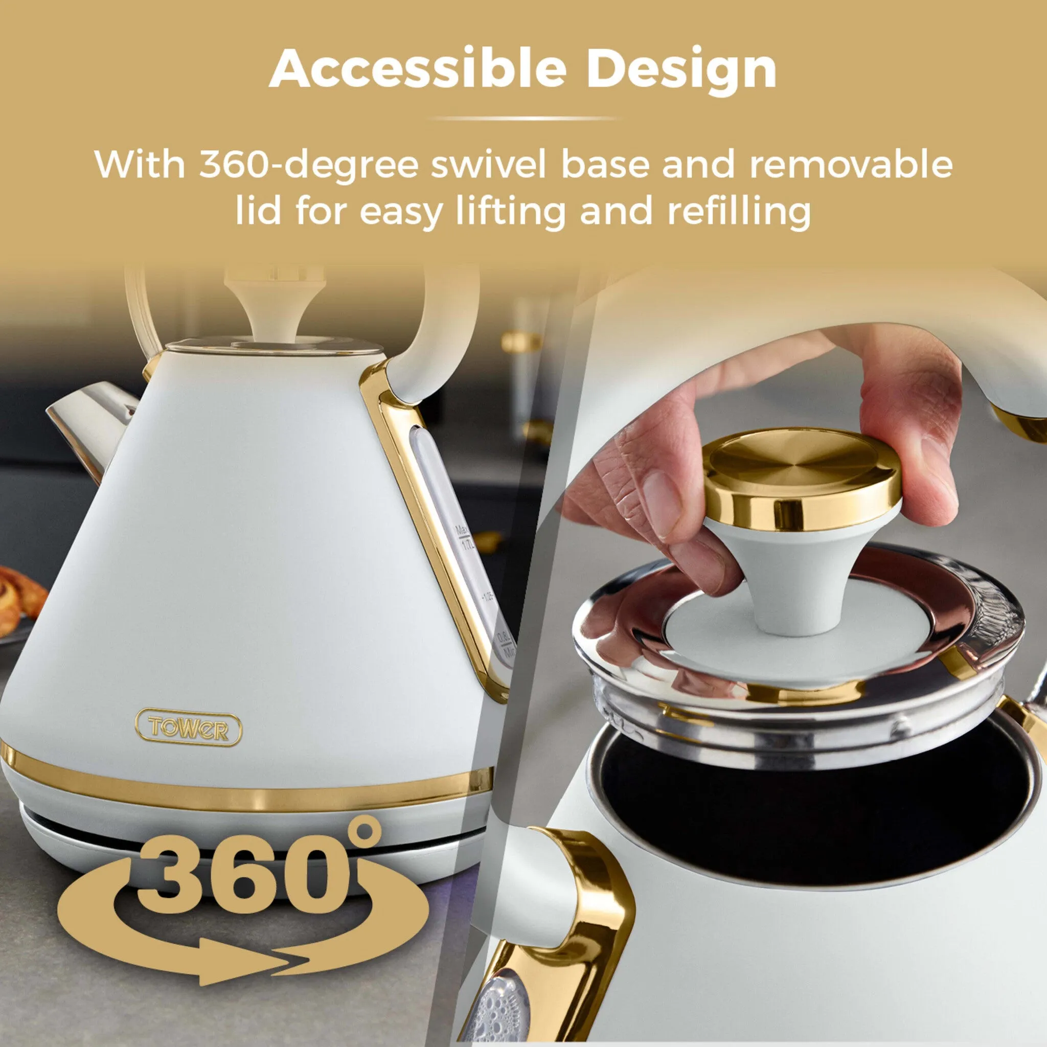 Tower Cavaletto 3KW 1.7 Litre Pyramid Kettle