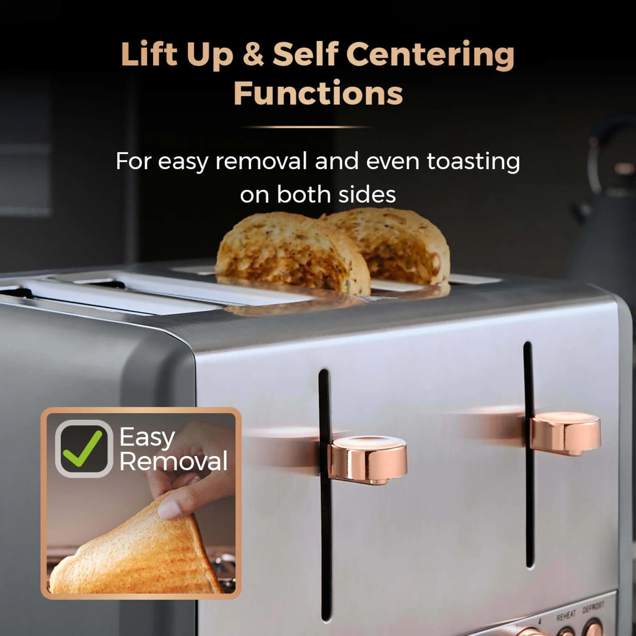 Tower Cavaletto 4 Slice Stainless Steel Toaster