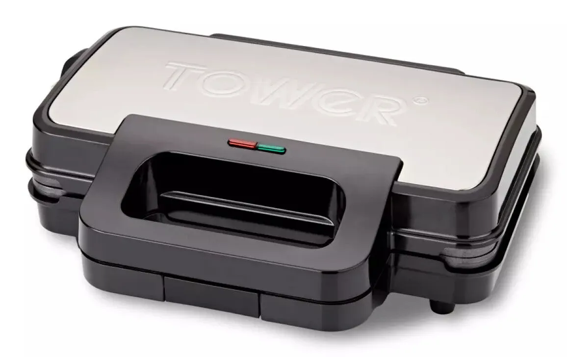 Tower Deep Filled Sandwich Maker 900W - Stainless Steel