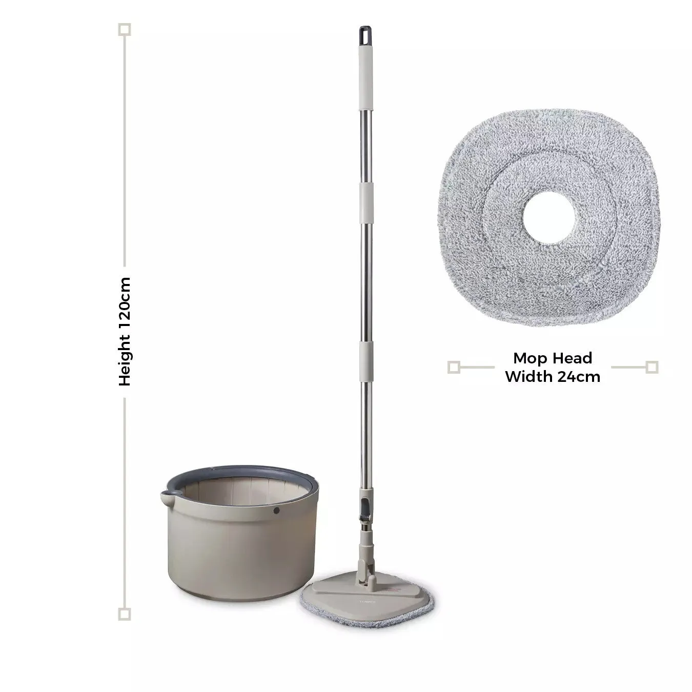 Tower Duo Compact Spin Mop - Latte
