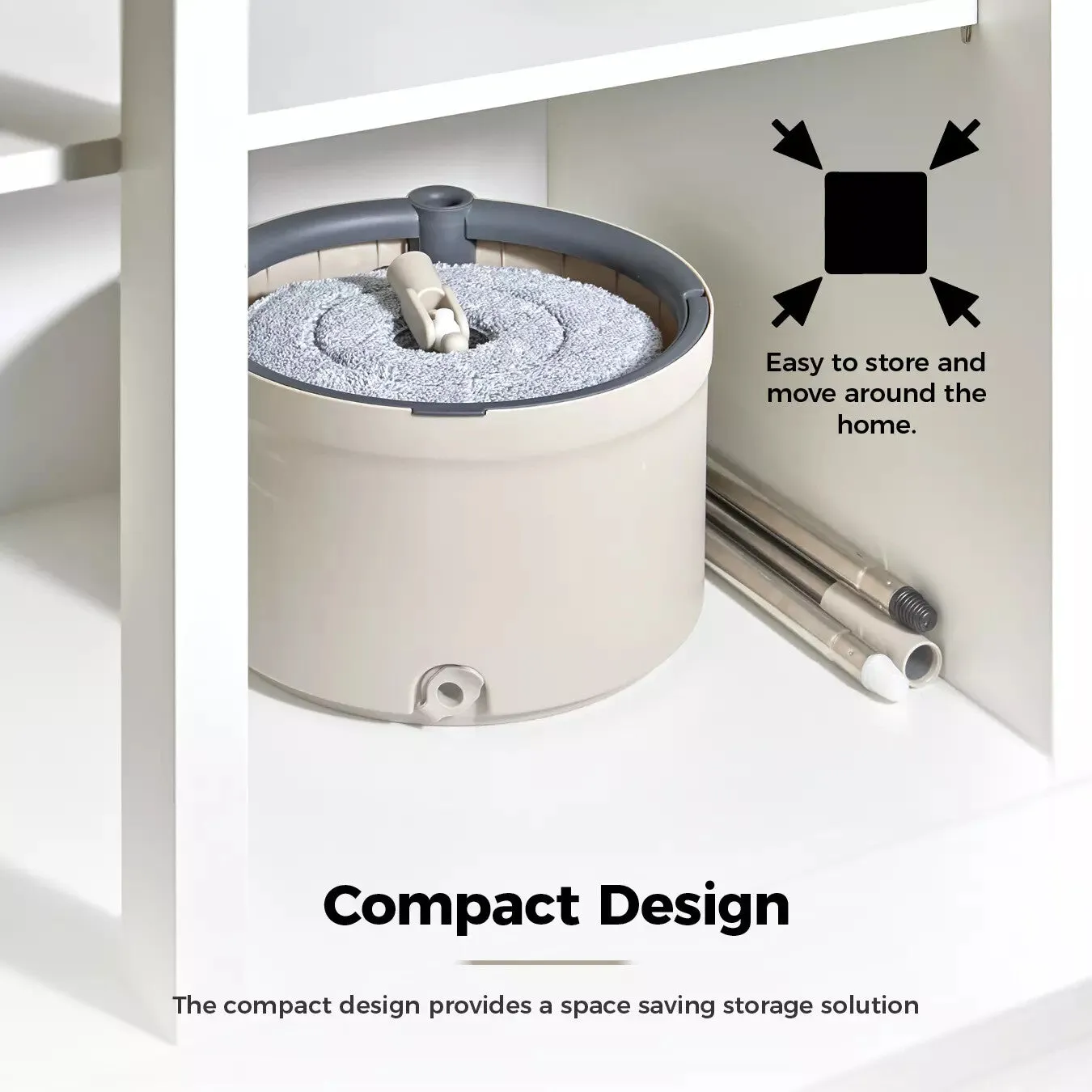 Tower Duo Compact Spin Mop - Latte
