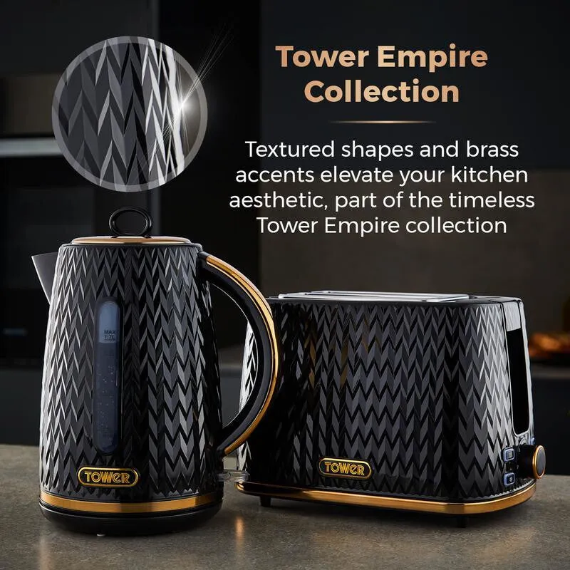 Tower Empire electric kettle 1.7 L 3000 W Black