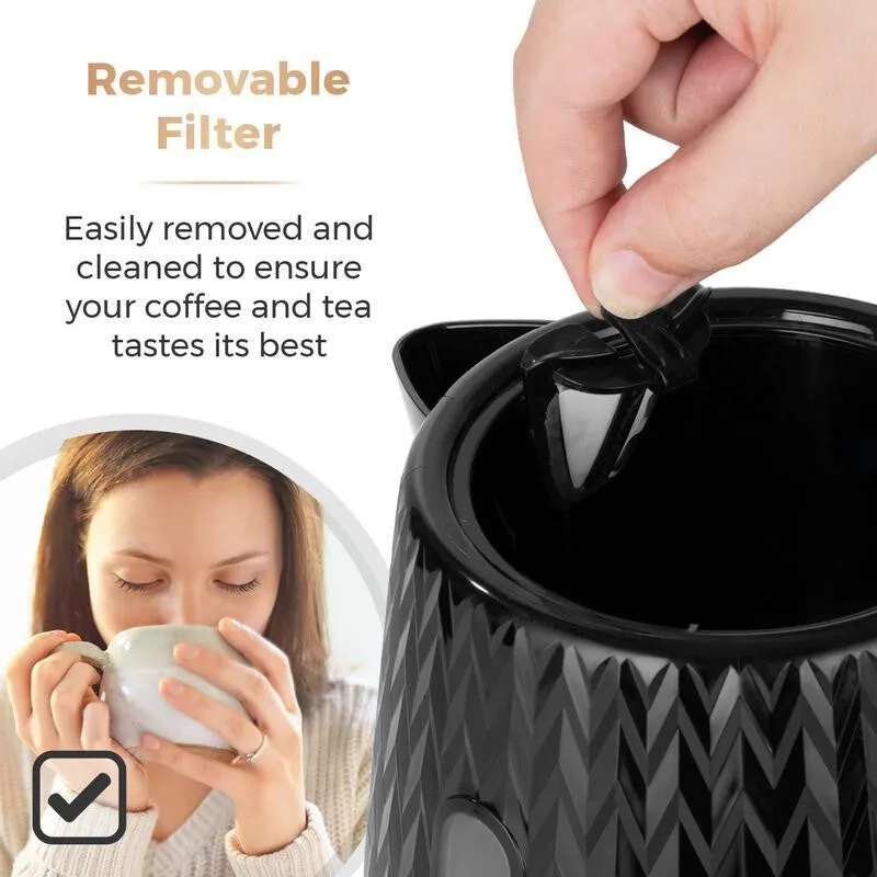 Tower Empire electric kettle 1.7 L 3000 W Black