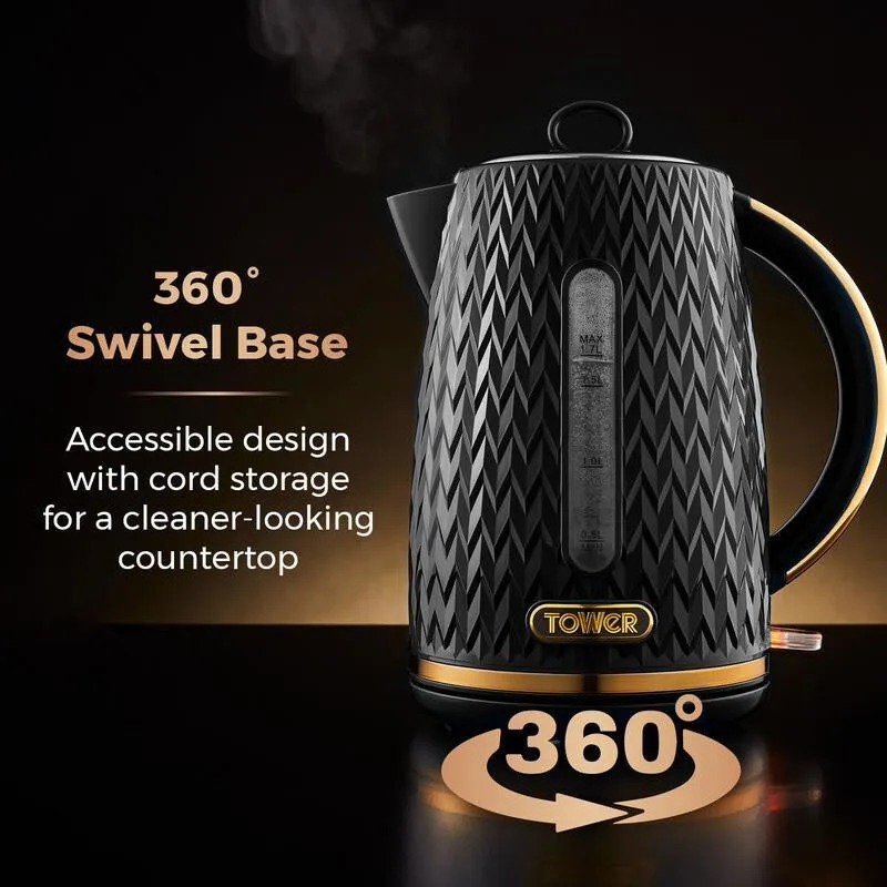 Tower Empire electric kettle 1.7 L 3000 W Black