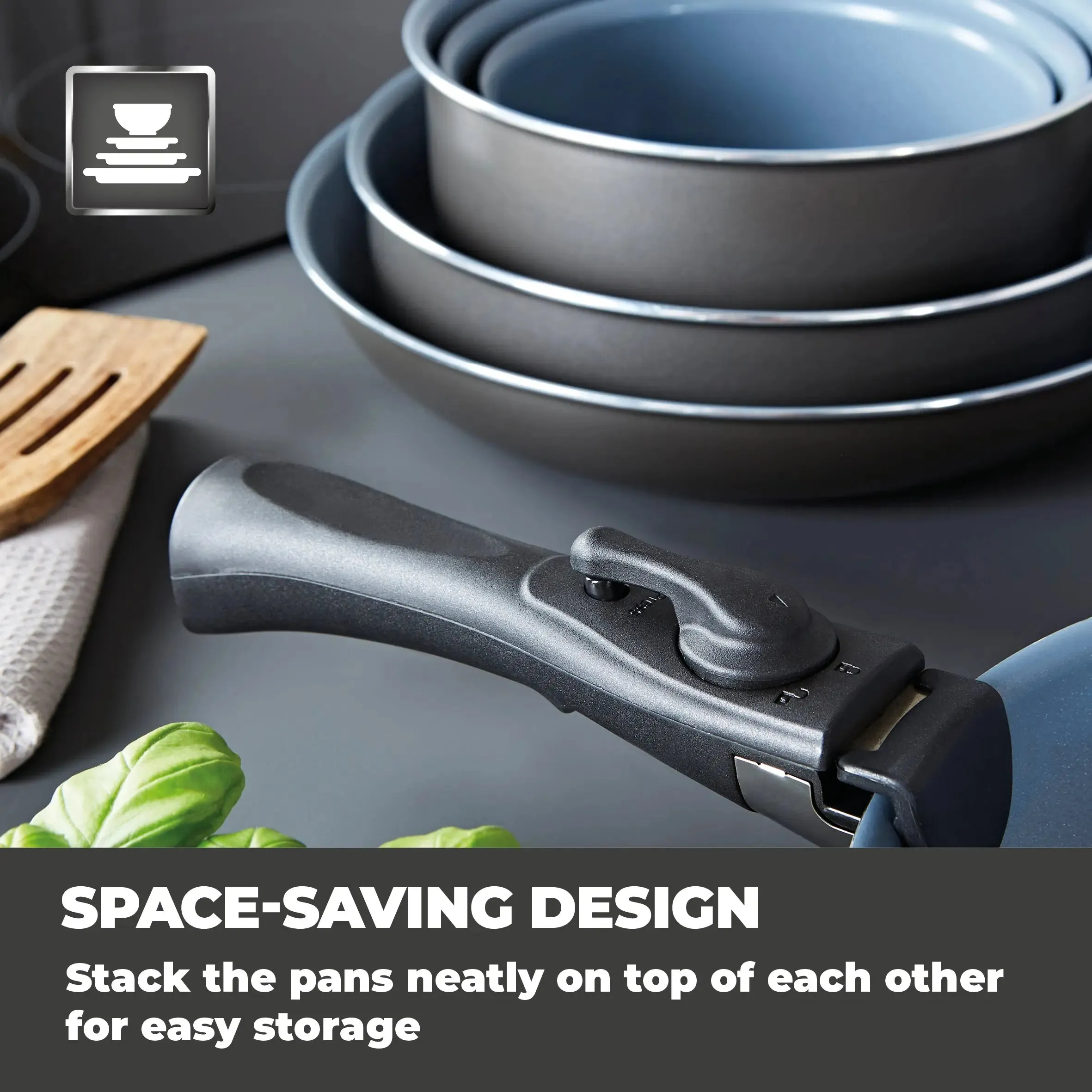 Tower Freedom 3 Piece Frying Pan Set Graphite