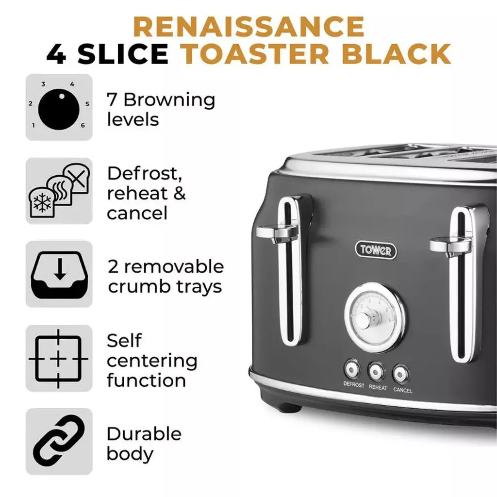 Tower Renaissance 4 Slice Toaster