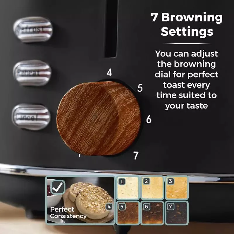 Tower Scandi 2 Slice 800W Toaster - Black