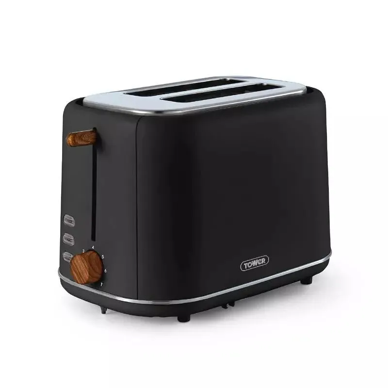 Tower Scandi 2 Slice 800W Toaster - Black