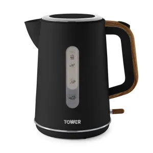 Tower Scandi electric kettle 1.7 L 3000 W Black, Wood