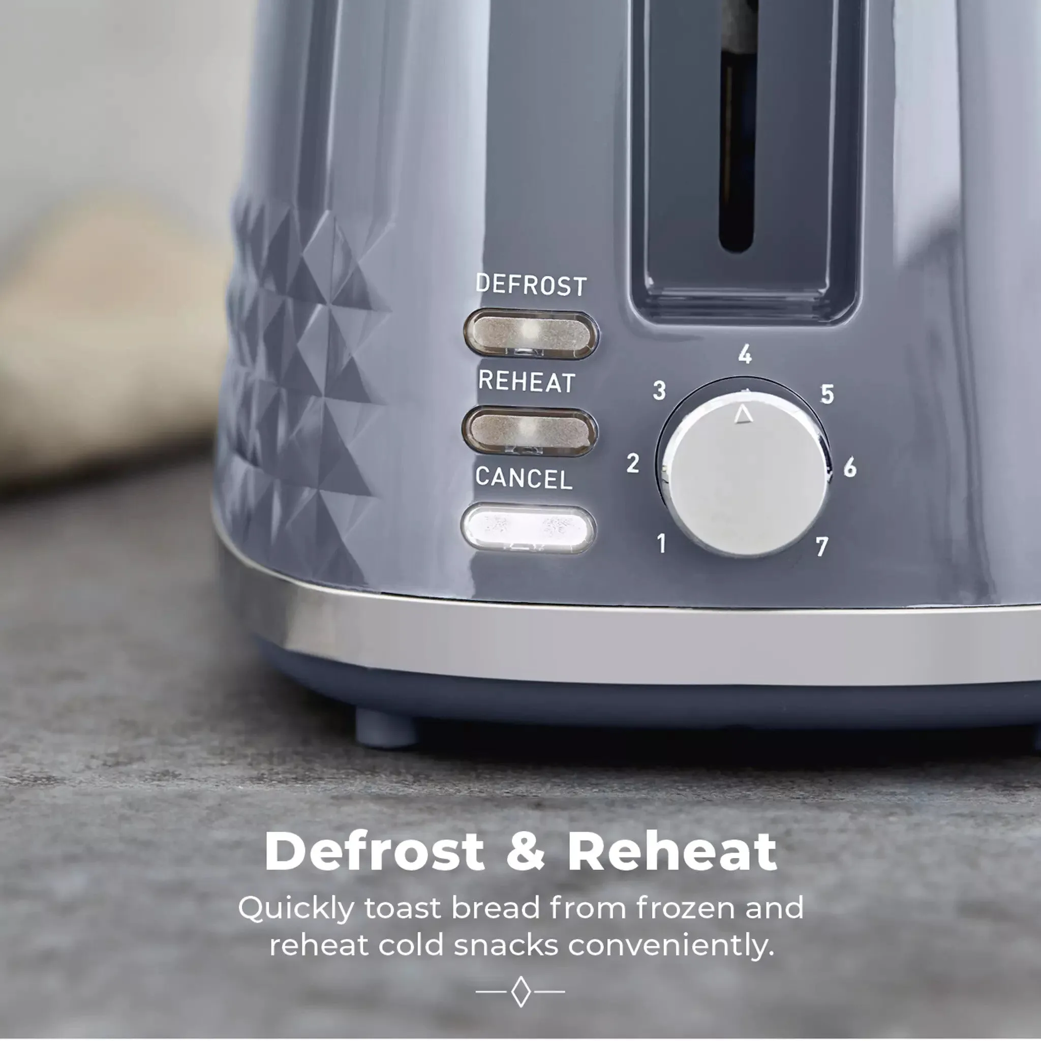 Tower Solitaire 2 Slice Toaster - Grey