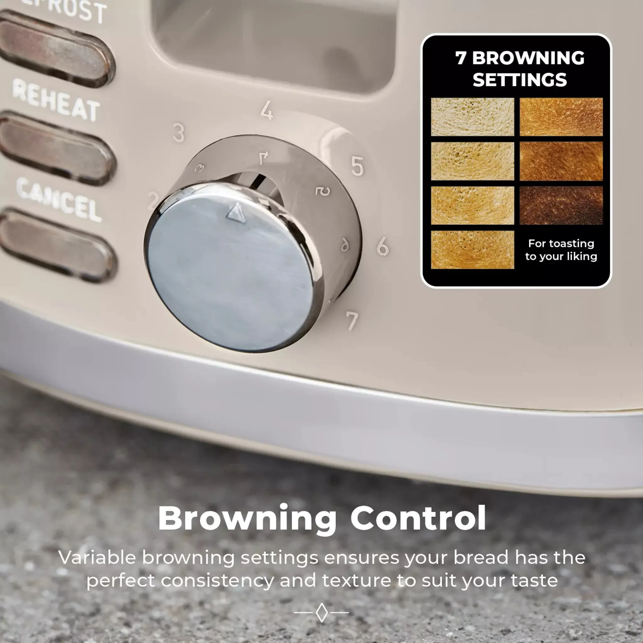Tower Solitaire 2 Slice Toaster - Latte