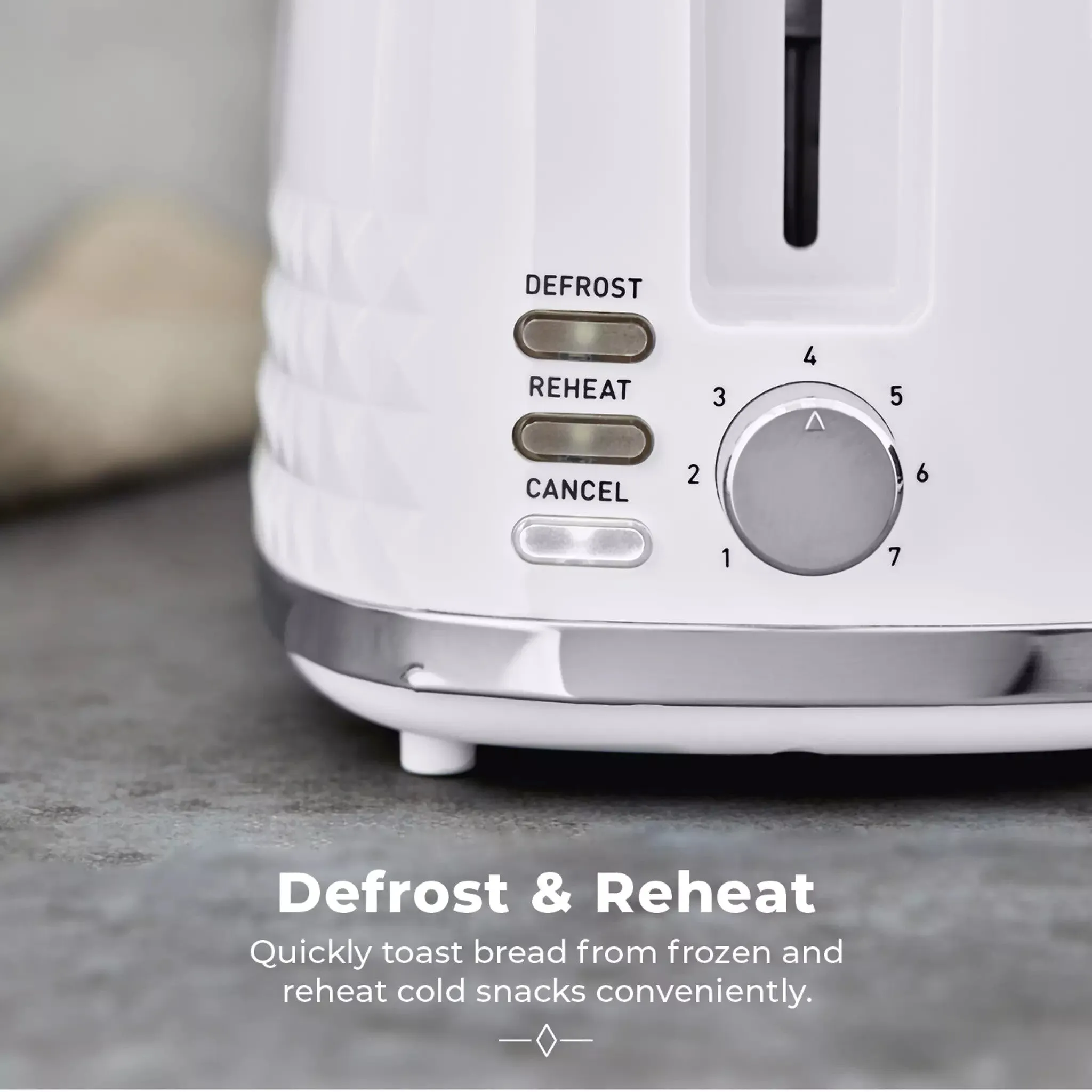 Tower Solitaire 2 Slice Toaster -White