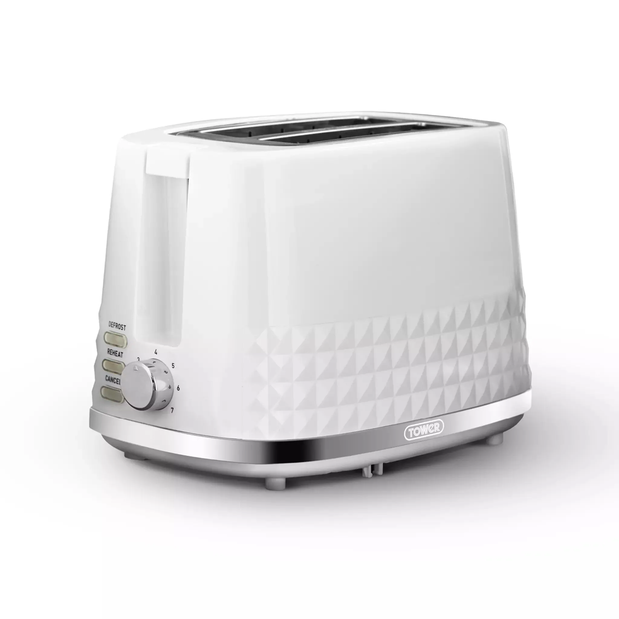 Tower Solitaire 2 Slice Toaster -White
