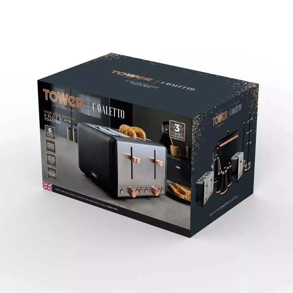 Tower T20051RG toaster 6 4 slice(s) 1800 W Black