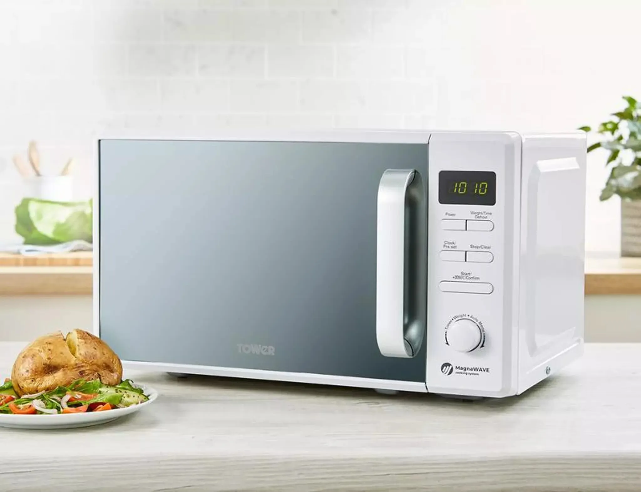 Tower T24037WHT microwave White Solo microwave Countertop 20 L 800 W