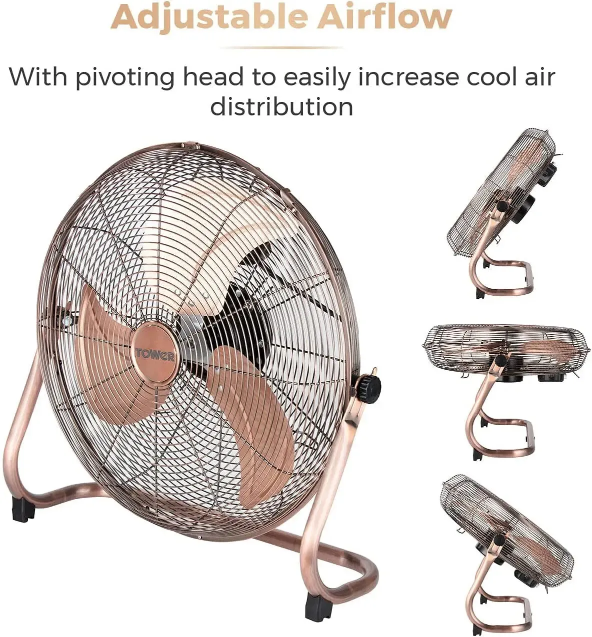 Tower T662000C 18" Velocity Floor Fan - Copper