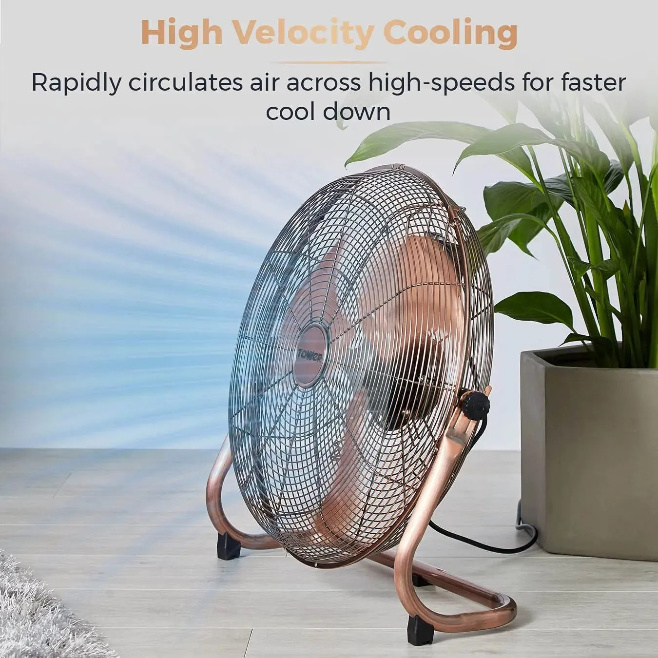 Tower T662000C 18" Velocity Floor Fan - Copper