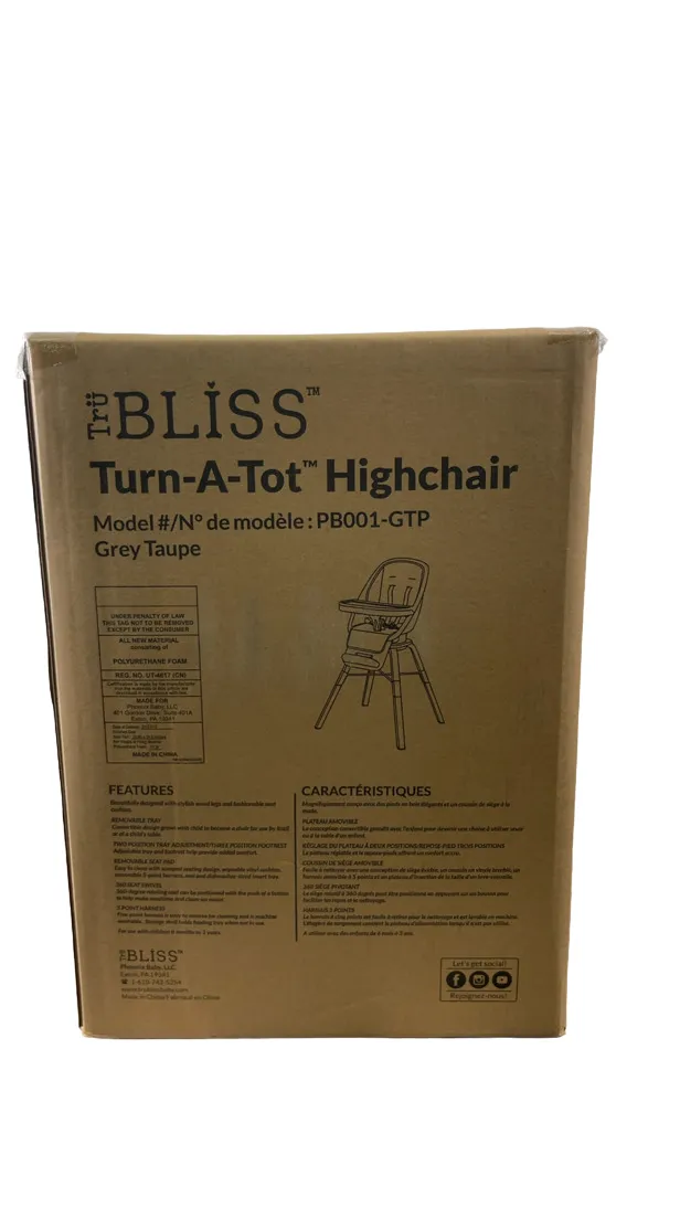 TruBliss 2-in-1 Turn-a-Tot High Chair, Gray Taupe