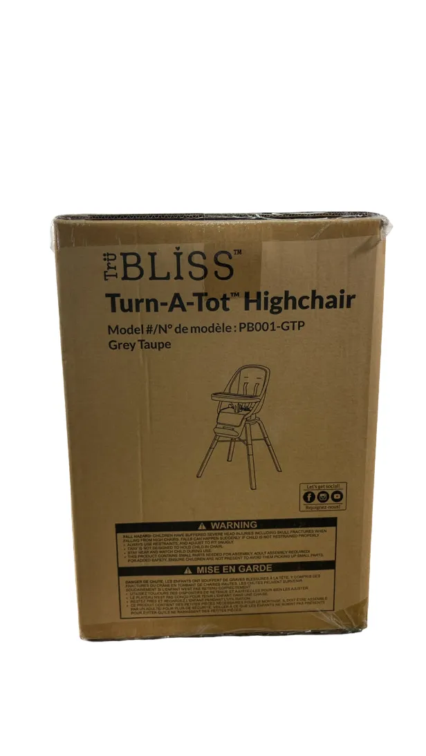 TruBliss 2-in-1 Turn-a-Tot High Chair, Gray Taupe