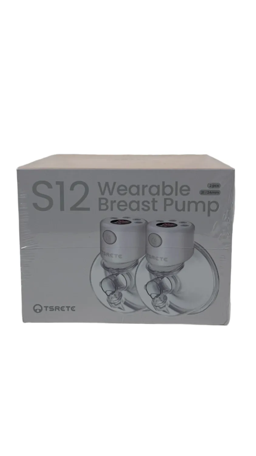 Tsrete Double Wearable Electric Breast Pump, White, 24mm
