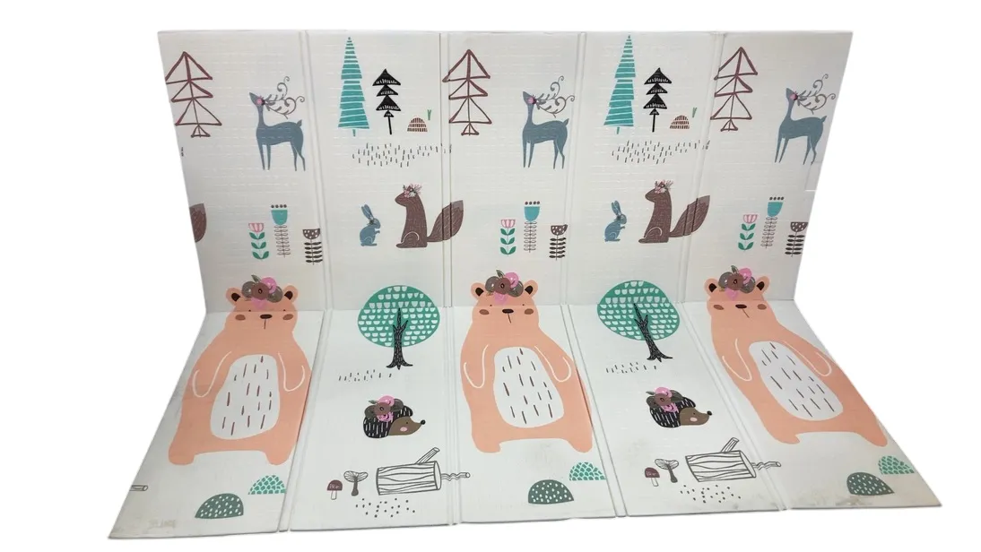 UANLAUO Foldable Baby Play Mat, Bear/Birthday, 79in x 71in