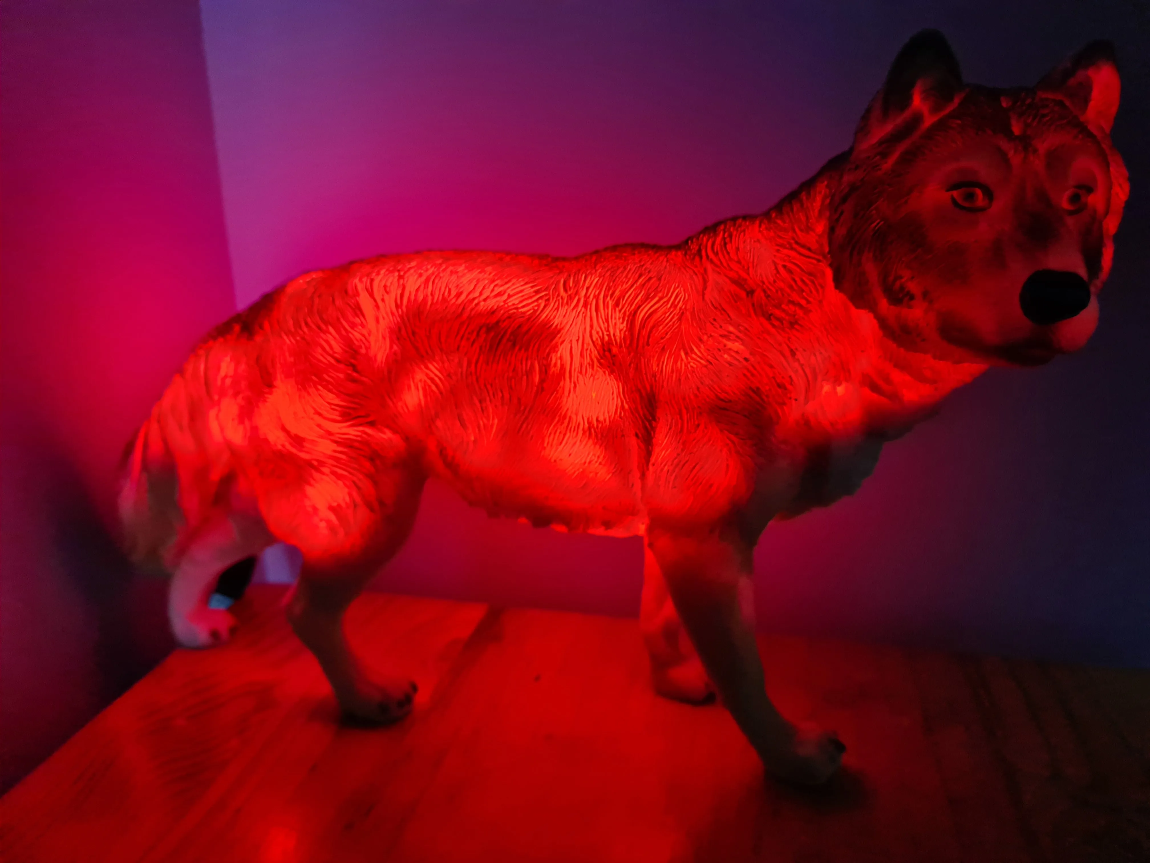 UNIQUE LARGE WOLF LAMP-made by me