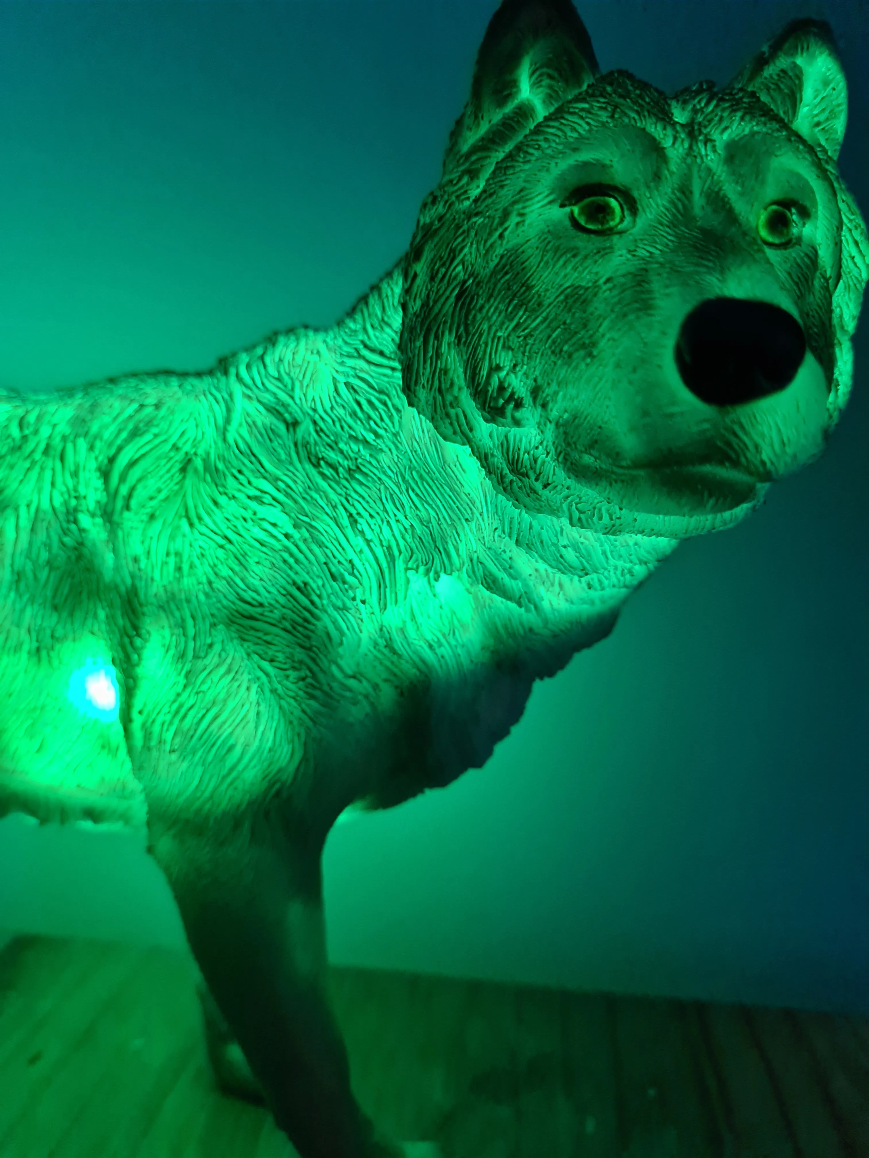 UNIQUE LARGE WOLF LAMP-made by me