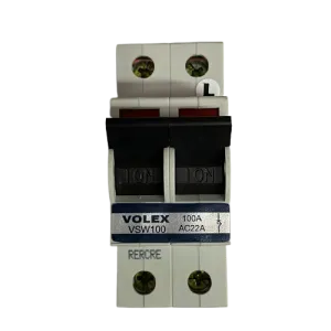 Volex VSW100 100A AC22A Double Pole Main Switch