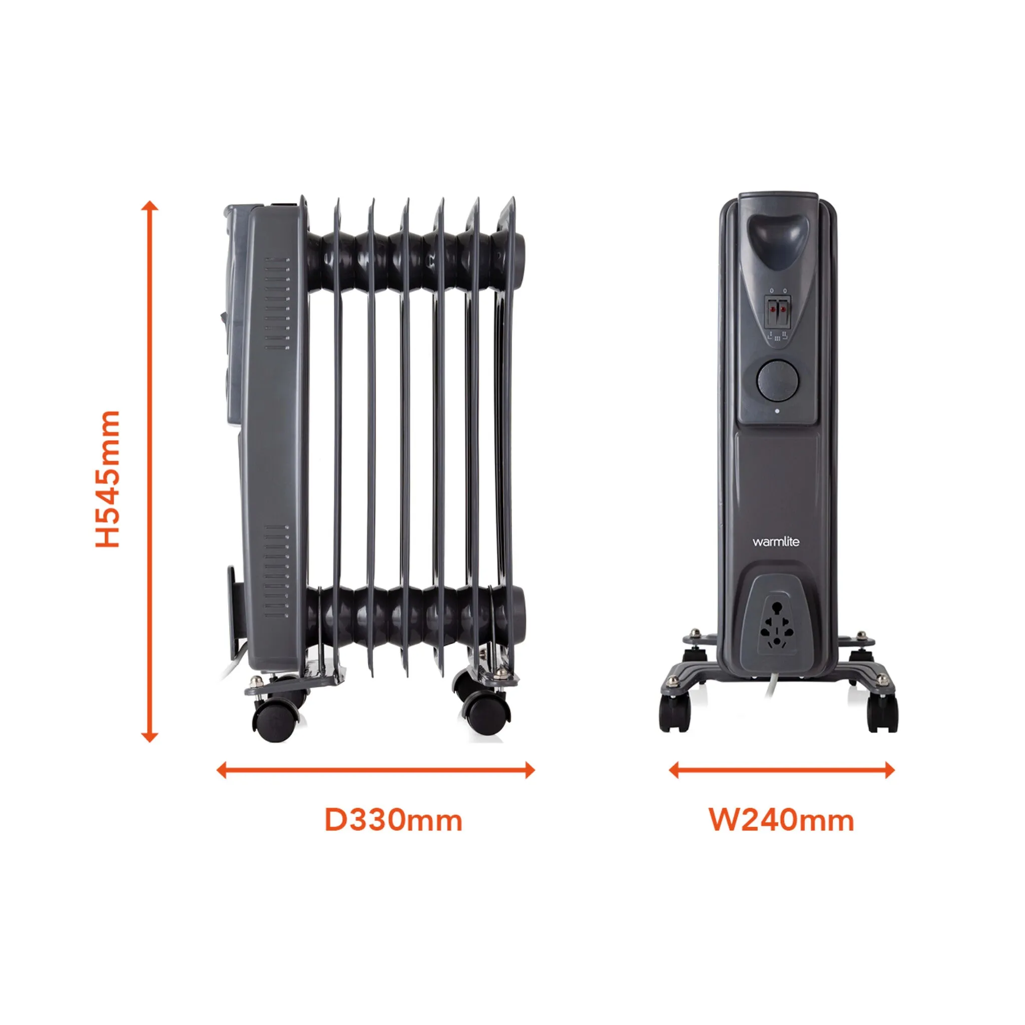 Warmlite heating WL43003YDT electric space heater Indoor Titanium 1500 W Oil electric space heater
