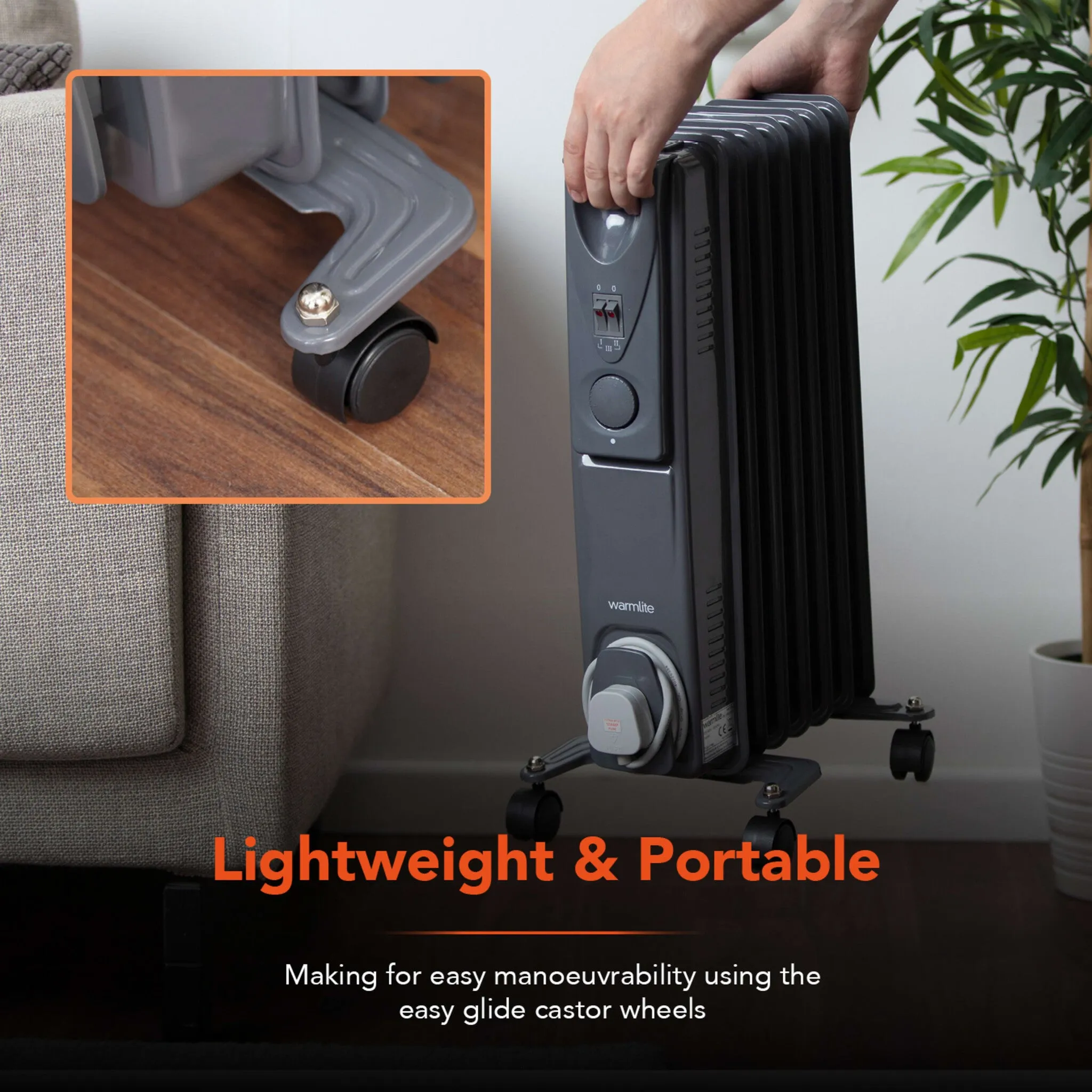Warmlite heating WL43003YDT electric space heater Indoor Titanium 1500 W Oil electric space heater