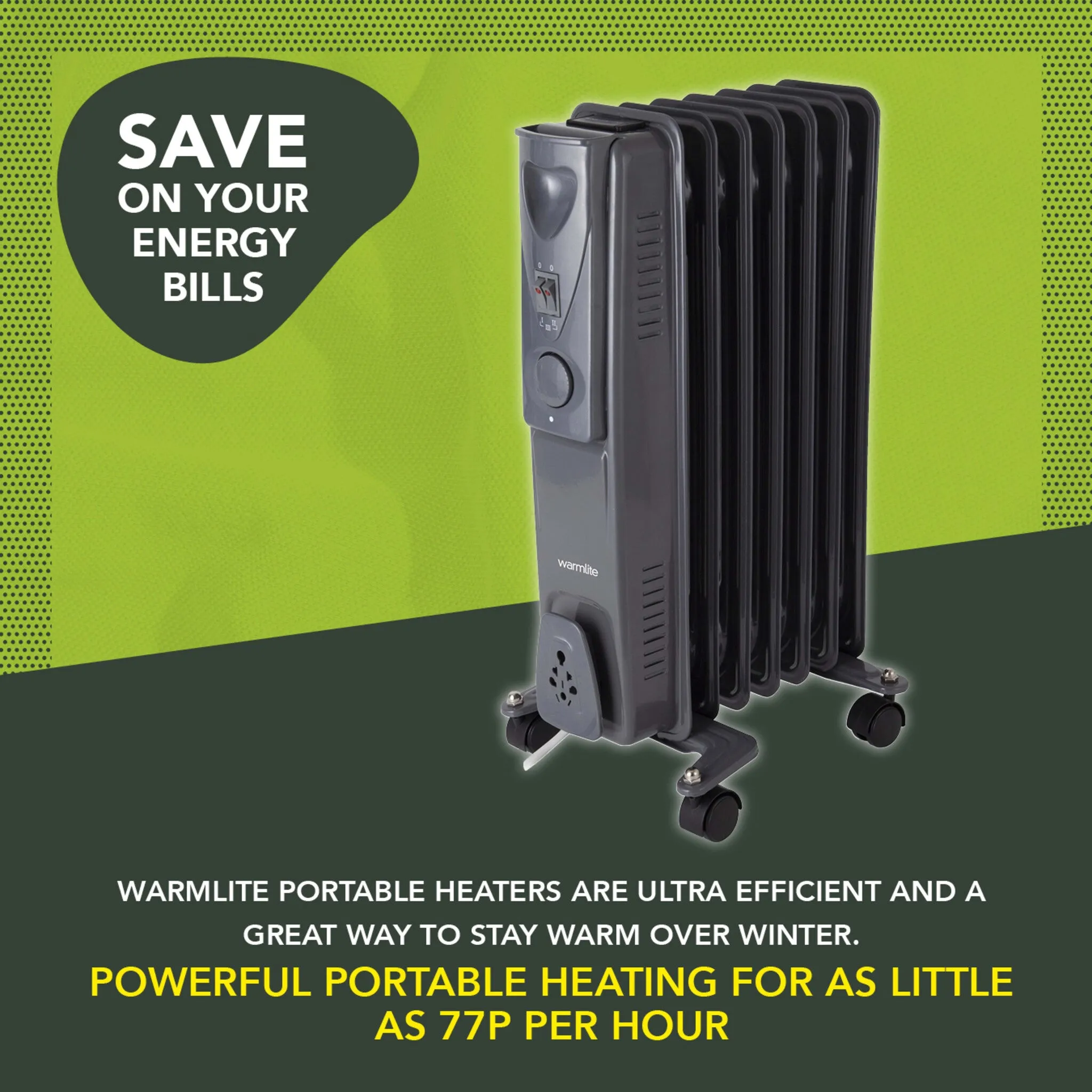 Warmlite heating WL43003YDT electric space heater Indoor Titanium 1500 W Oil electric space heater
