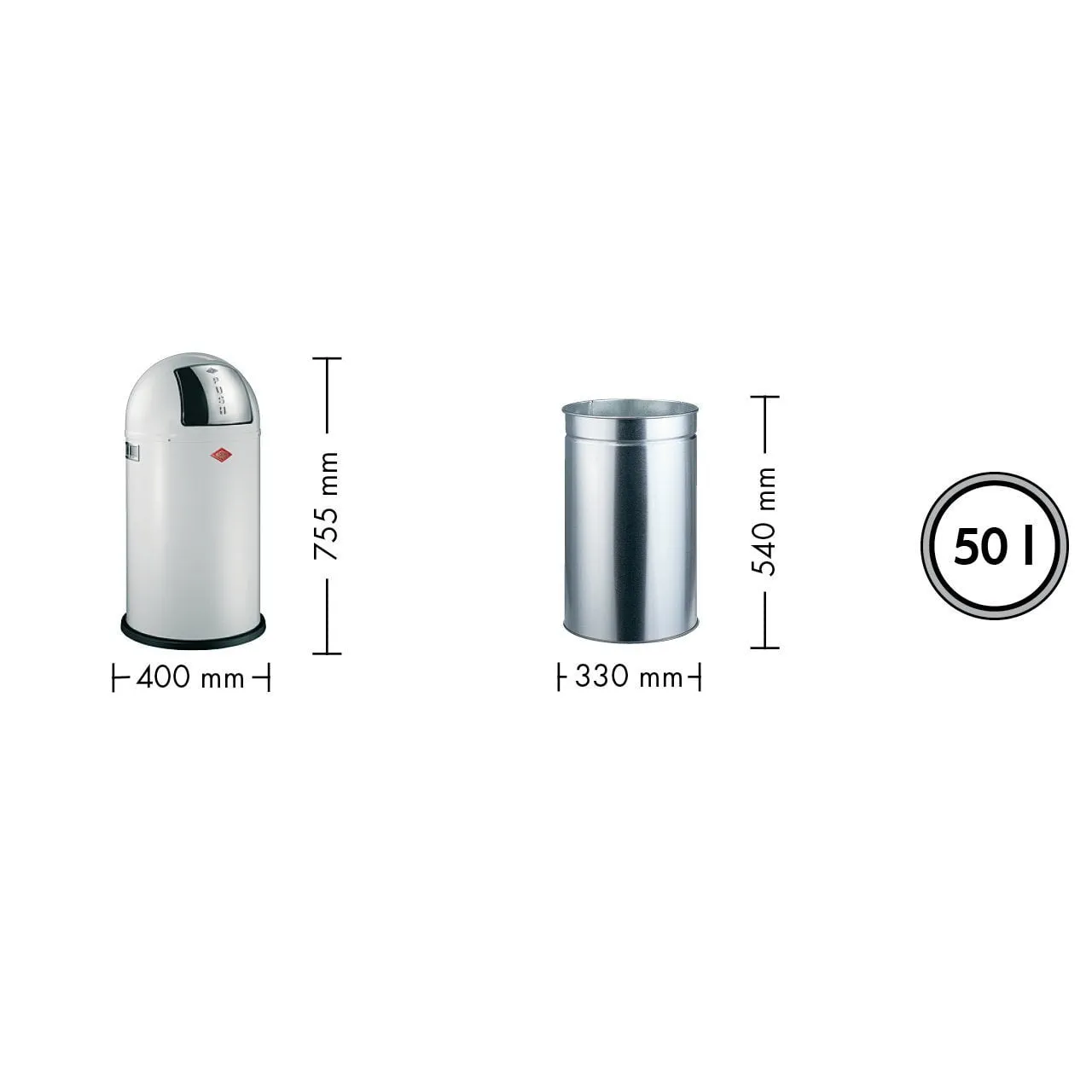 Wesco Pushboy 50 Litres, Graphite