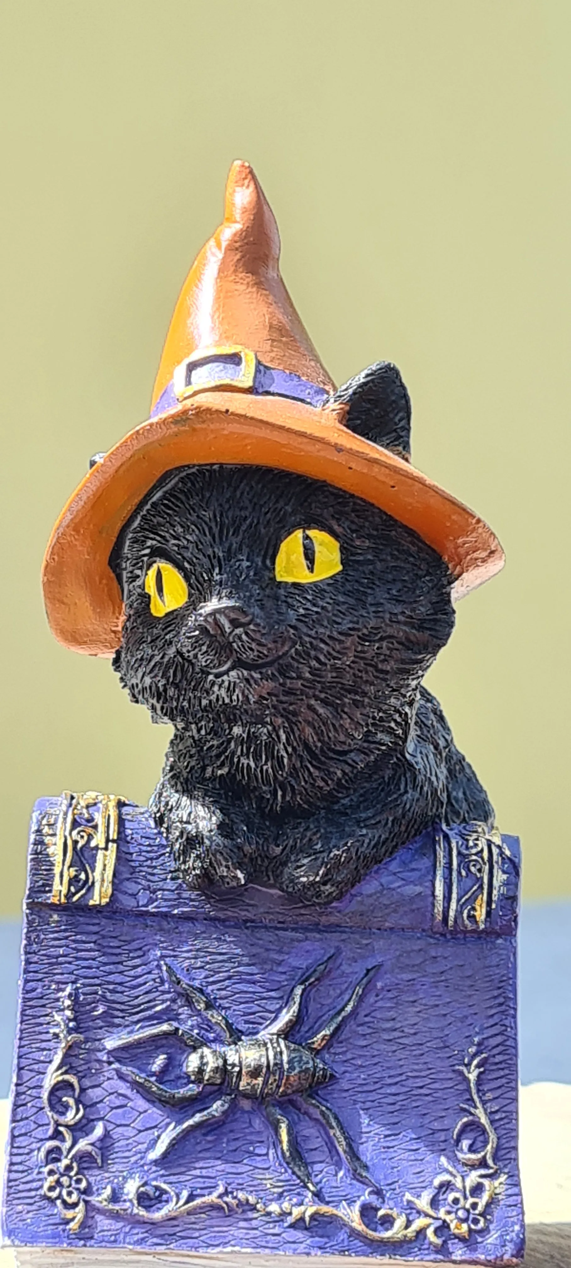 WITCH CAT ON SPELL BOOK