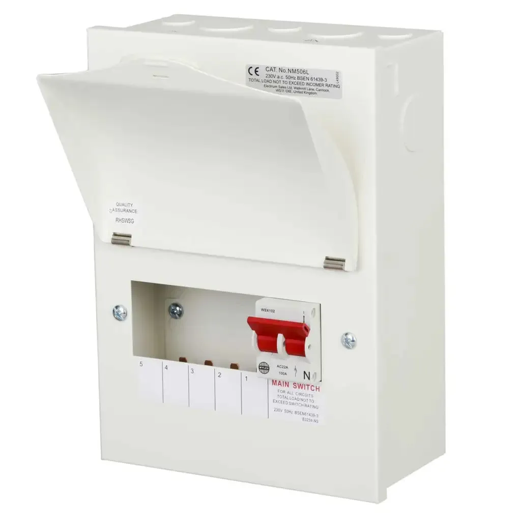 Wylex Metal 5 Way Consumer Unit 100A C/W/ SPD