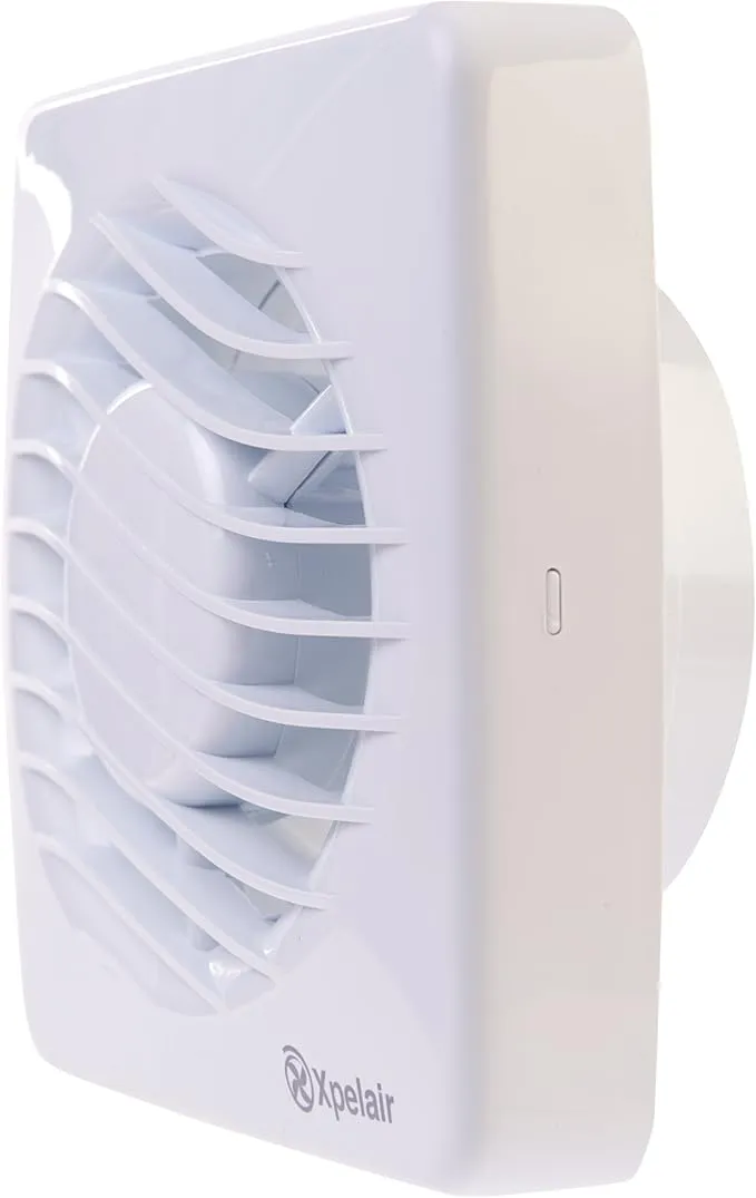 Xpelair DX100HTA White Bathroom Single Speed Axial Fan With Humidistat Timer