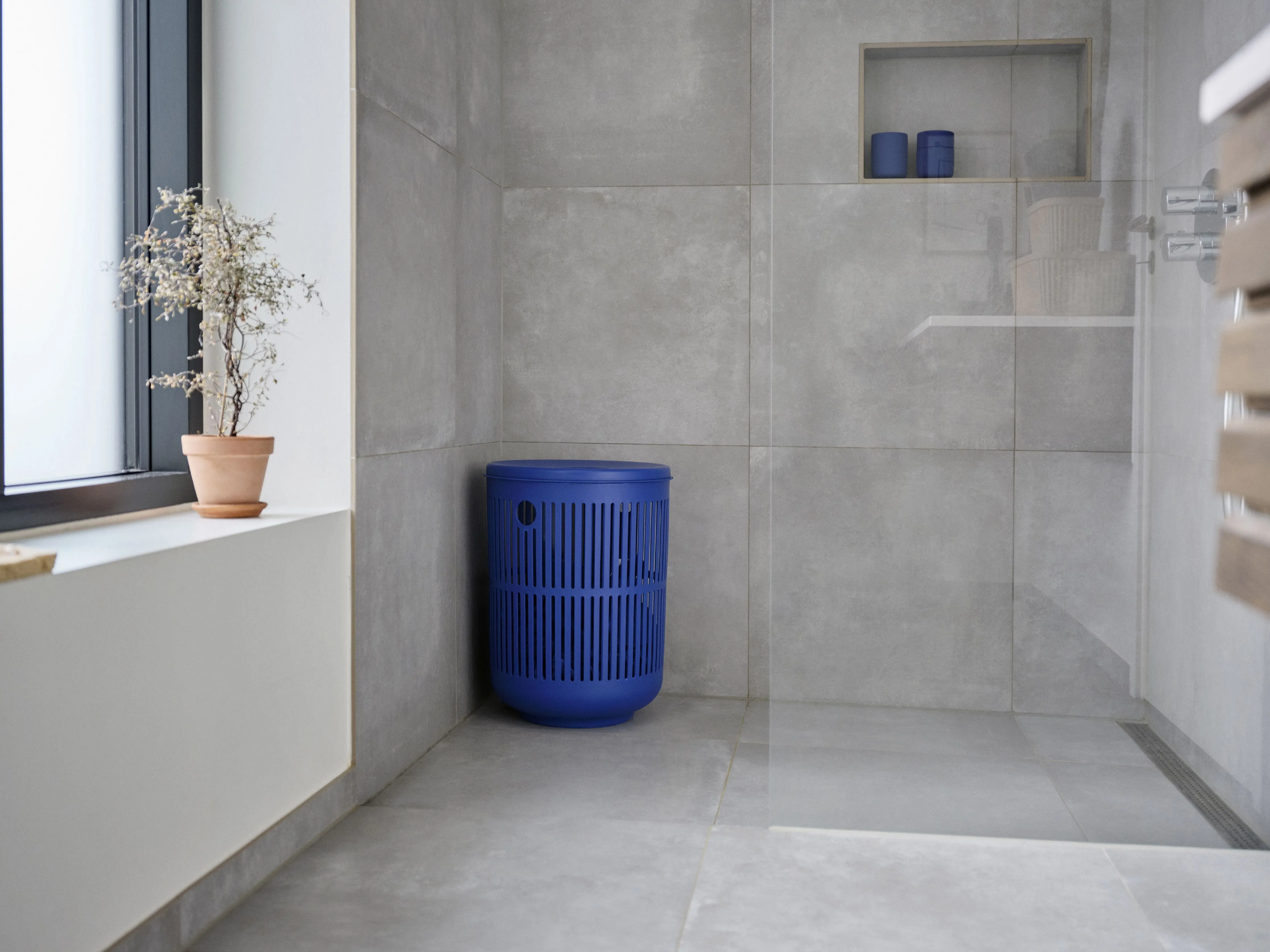 Zone Denmark Ume Laundry Basket 60 Liter, Indigo Blue